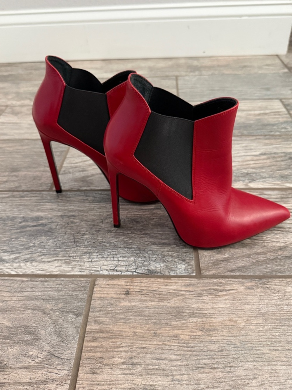 SAINT LAURENT Paris leather ankle booties